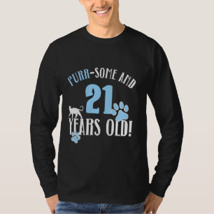 21e verjaardag 21 jaar oude kat moeder kat liefheb t-shirt