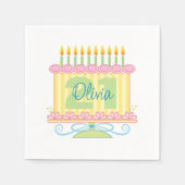 21e verjaardag aangepaste naam bloemencake servet (Voorkant)