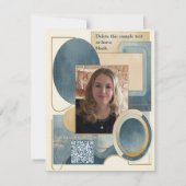 21e verjaardag Amandelbloesem blauw-crème Aankondiging (Achterkant)