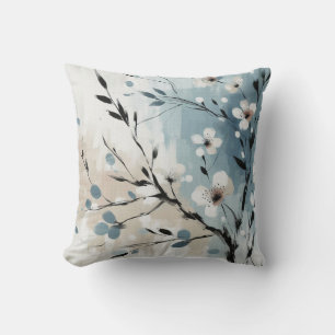 21e verjaardag Amandelbloesem blauw-crème Kussen