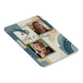 21e verjaardag Amandelbloesem blauw-crème Magneet (Rechterzijde)