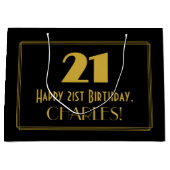 21e verjaardag — Art Deco geïnspireerde look "21" Groot Cadeauzakje (Voorkant)