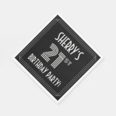 21e verjaardag: Art Deco Style + aangepaste naam Servet (Hoek)