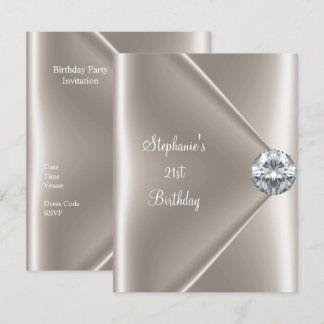 21e Verjaardag Beige Crème Diamanten Sieraad 2 Kaart
