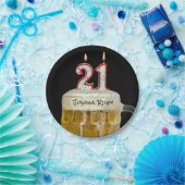 21e verjaardag bier met kaars papieren bordje (Feest)