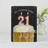 21e verjaardag Bierfeest Kaart (Staand voorkant)