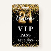 21e verjaardag Black Gold VIP Party Pass Badge (Voorkant)