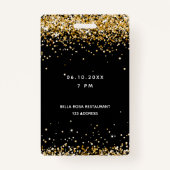 21e verjaardag Black Gold VIP Party Pass Badge (Achterkant)