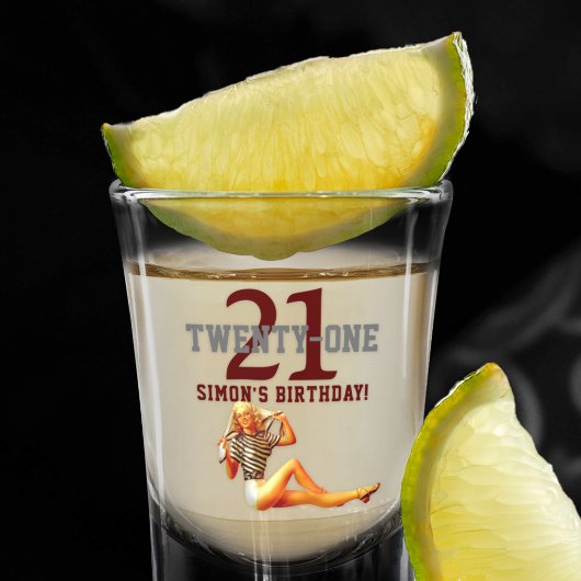 21e verjaardag  Blonde 21 naam Shot Glas