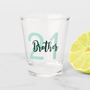 21e verjaardag Broeder Groen Manuscript Modern Shot Glas