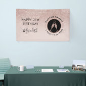 21e verjaardag Champagne Toast Horizontale Glitter Spandoek (Beurs)