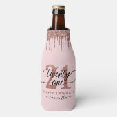 21e verjaardag chique glitter ombre flesjeskoeler (Fles Voorkant)