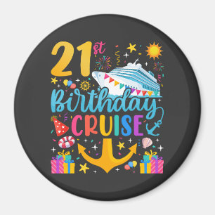 21e verjaardag Cruise B-Day Party Circle Magneet