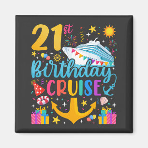 21e verjaardag Cruise B-Day Party Square Magneet
