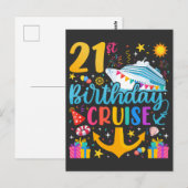 21e verjaardag cruise verjaardagsfeestje briefkaart (Voorkant / Achterkant)