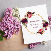 21e verjaardag Dank je bruine bloemwit Briefkaart