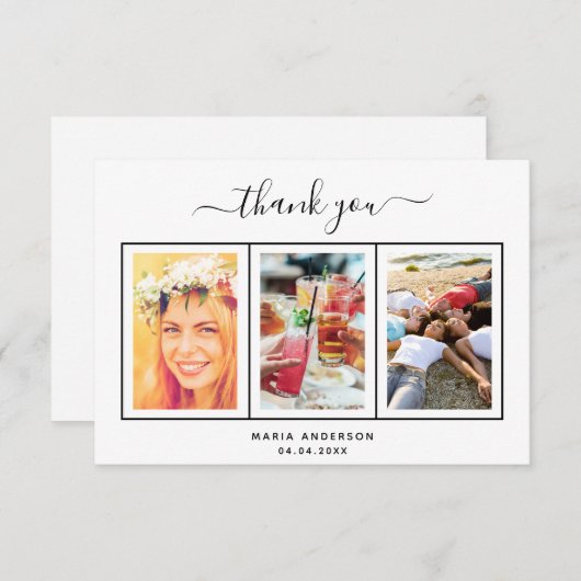 21e verjaardag dank je wel voor het script bedankkaart (Voorkant / Achterkant)