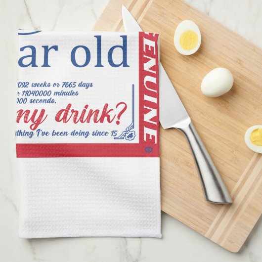 21e verjaardag drink legaal, waar is mijn drink theedoek (Quarter Fold)