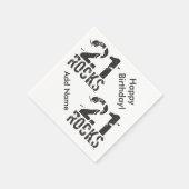 21e verjaardag, Eigen naam 21 Rocks Paper Napkins Servetten (Hoek)