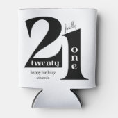 21e verjaardag Elegante Typografie Verjaardagsfees Blikjeskoeler (Voorkant)