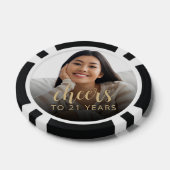 21e verjaardag feest foto juichen poker chips (Enkel)