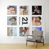 21e verjaardag foto collage witte man wandkleed (In Situ (horizontaal))