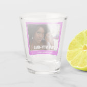 21e verjaardag Foto Hot Pink Shot Glas (Achterkant)