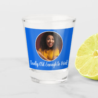 21e verjaardag foto Lijst oud genoeg om te Drinken Shot Glas