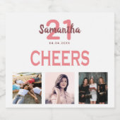 21e verjaardag foto van wittebodes sparkling wijnetiket (Enkel label)