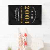 21e Verjaardag Geboren 2004 Naam Toevoegen Zwart G Spandoek (Insitu)