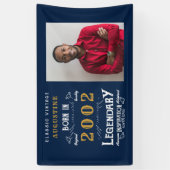 21e verjaardag Geboren in 2002 Legend Blue Gold Ph Spandoek (Verticaal)