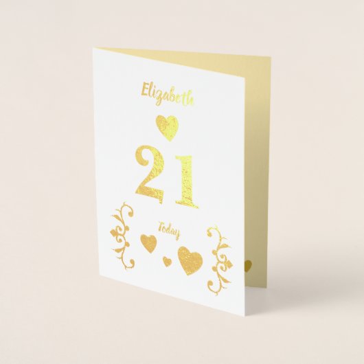 21e verjaardag gejuich om 21 jaar foto folie kaarten (Voorkant)