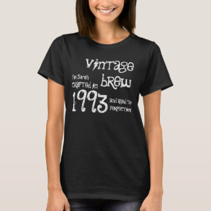 21e verjaardag Gift 1993  Brew Black White T-shirt