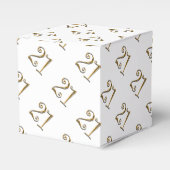 21e verjaardag goud wit elegant bedankdoosjes (Voorkant Zijde)