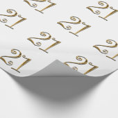 21e verjaardag gouden elegant cadeaupapier (Hoek)