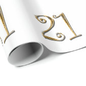 21e verjaardag gouden elegant cadeaupapier (Rol Hoek)