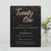 21e verjaardag Gouden Glitter Kaart (Staand voorkant)