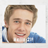 21e verjaardag hallo 21 jongens foto van mannen bier etiket (Enkel label)