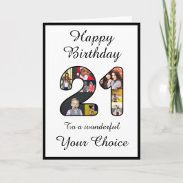 21e verjaardag Happy 21 aangepaste foto tekst Sjab Kaart