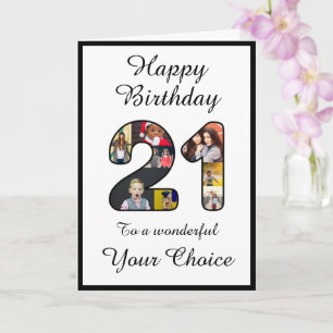 21e verjaardag Happy 21 aangepaste foto tekst Sjab Kaart