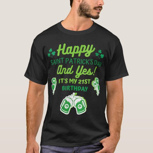 21e verjaardag Happy Saint Patricks Day Outfit T-shirt (Voorkant)