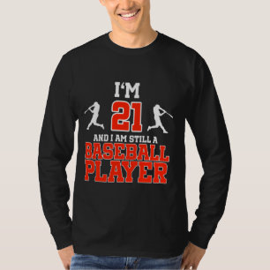 21e verjaardag honkbal 21 jaar oude honkbalspeler t-shirt