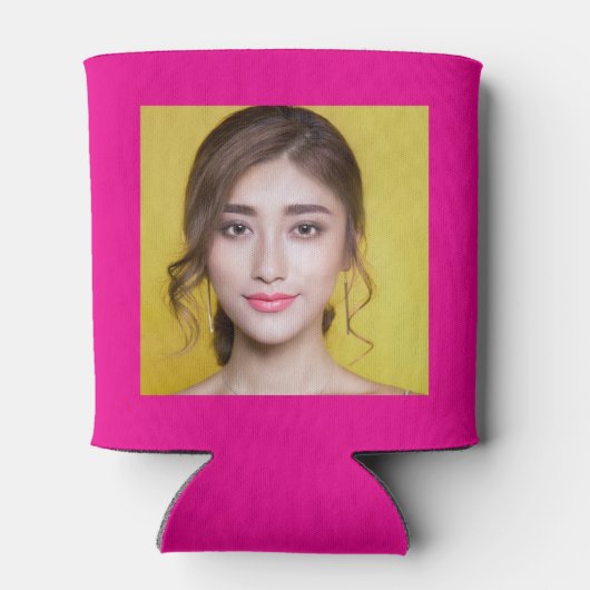 21e verjaardag Hot Pink Gold Photo Template Blikjeskoeler (Achterkant)