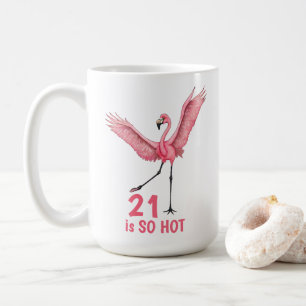21e Verjaardag Humor Zo Heet Flamingo Koffiemok