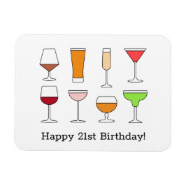 21e verjaardag Kaart Magneet