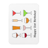 21e verjaardag Kaart Magneet (Verticaal)