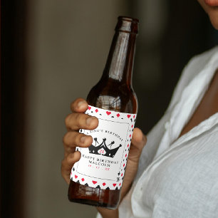 21e verjaardag King of Spades Casino Poker Kaart Bier Etiket