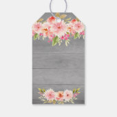 21e verjaardag koraal dahlia bloemen grijs dank u cadeaulabel (Achterkant)