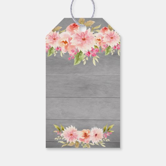 21e verjaardag koraal dahlia bloemen grijs dank u cadeaulabel (Achterkant)