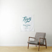 21e verjaardag naam datum jaar blauwe sjabloon thi wandkleed (In situ)